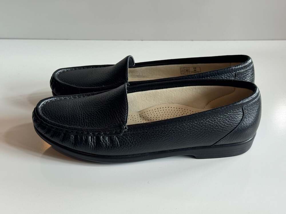 SAS Simplify Women's Black Leather Tripad Comfort Slip-On Loafers Size 10M - Picture 3 of 9